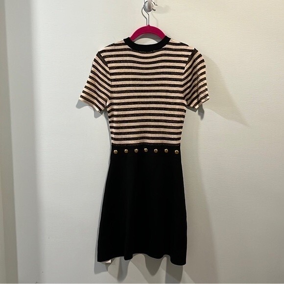 Sandro “Redlake” metallic striped mini dress 1/S - Picture 6 of 6
